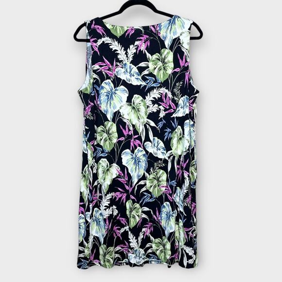 NWT J. JILL Wearable Collection Tropical Floral Tank Knee Length Tank Dress LP - Picture 3 of 7